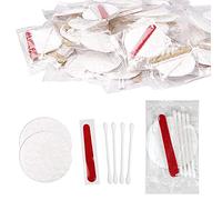 Lot de 100 vanités d'hôtel emballées individuellement, kit de commodités hôtelières en vrac, ensemble d'accueil d'hôtel, produits d'hygiène comprenant des cotons-tiges cosmétiques, des cotons-tiges,