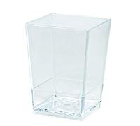 Lot de 100 verrines mises en bouche plastique carrées 5cl