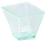 Lot de 100 verrines mises en bouche plastique petit carré vrillé 6 cl