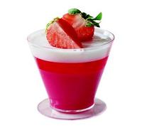Lot de 100 verrines plastique PS spéciales pâtisseries cone avec pied 15 cl