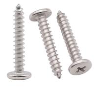 Lot de 100 vis à bois à tête cruciforme ronde et plate en acier inoxydable 304 pour meubles, vis à tôle et autotaraudeuses, M4 x 20 mm RoyceMart