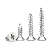 Lot de 100 vis à bois à tête plate auto-taraudeuse, M3 x 18 mm, vis à bois à tête fraisée Phillips, acier inoxydable 304 (A2-70, GB846, finition unie)
