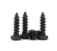Lot de 100 vis à bois autotaraudeuses à tête fraisée cruciforme plate Phillips M1 à M3,5 en acier noir(Pan head,10MM_M2.3)