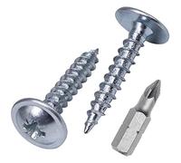 Lot de 100 vis à bois en acier galvanisé - 3,0 x 16 mm - Vis à métal - Tête d'armature modifiée auto-taraudeuse (100, 3,0 x 16 mm)