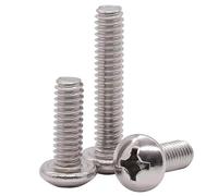 Lot de 100 vis à métaux à tête bombée en acier inoxydable M4-0,7 x 12 mm, vis à métaux à tête ronde Phillips en acier inoxydable 304 18-8, filetage complet, filetage grossier UNC
