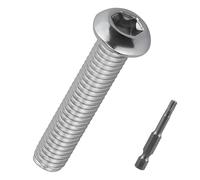 Lot de 100 vis à métaux M4-0,7 x 16 mm à tête cylindrique en acier inoxydable 304, douille à 6 lobes, fixations à couple élevé, comprend un embout T20 de 50 mm pour perceuse électrique