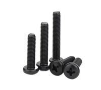 Lot de 100 vis à tête cylindrique cruciforme à empreinte cruciforme M1 M1.2 M1.4 M1.6 M2 M2.5 M3 M4 M6, acier au carbone noir, qualité 4.8(10mmx100pcs)