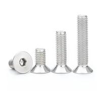 Lot de 100 vis à tête fraisée M2 x 6 mm en acier inoxydable DIN 7991 à tête fraisée à six pans creux A2 V2A VA