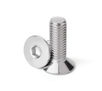 Lot de 100 vis à tête fraisée M3 x 8 mm, en acier inoxydable V2A, filetage complet 8 mm, avec six pans creux, conforme à la norme DIN 7991/ISO 10642, pour meubles, machines et modélisme (M3 x 8)