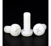 Lot de 100 vis à tête Pan M2 x 4 mm en nylon blanc métrique cruciforme isolée à tête ronde Phillips