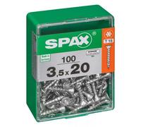 Lot de 100 vis acier t?te autofraisée plate SPAX, Diam.3.5 mm x L.20 mm