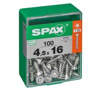 Lot de 100 vis acier t?te autofraisée plate SPAX, Diam.4.5 mm x L.16 mm