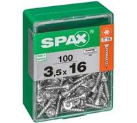 Spax International Vis à tête autofraisée plate acier Ø 3,5 mm x 16 mm – Lot de 100