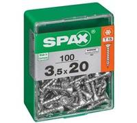 Lot de 100 vis acier tête autofraisée plate SPAX, Diam.3.5 mm x L.20 mm
