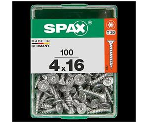 Lot de 100 vis acier tęte autofraisée plate SPAX, Diam.4 mm x L.16 mm