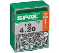 Lot de 100 vis acier tête autofraisée plate, Diam.4 mm x L.20 mm
