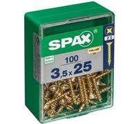 Lot de 100 vis acier tête fraisée pozidriv SPAX, Diam.3.5 mm x L.25 mm G