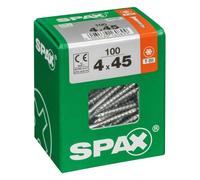 Lot de 100 vis acier tête fraisée torx SPAX, Diam.4 mm x L.45 mm