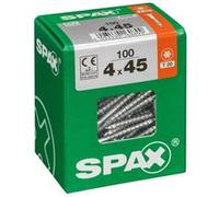 Lot de 100 vis acier tête fraisée torx SPAX, Diam.4 mm x L.45 mm