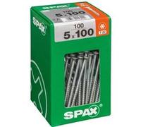 Lot de 100 vis acier tête fraisée torx SPAX, Diam.5 mm x L.100 mm G