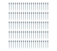 Lot de 100 vis autoperceuses à tête hexagonale 6,3 mm galvanisées avec joint d'étanchéité EPDM pour toiture sur tôles d'acier (6,3 x 100 mm)