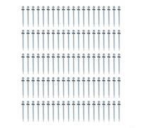 Lot de 100 vis autoperceuses à tête hexagonale de 6,3 mm avec rondelles Epdm, fixations de toiture en métal galvanisé pour feuilles ondulées et trapézoïdales, joint anti-fuite, 6,3 x 100 mm