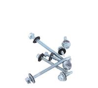 Lot de 100 vis autoperceuses galvanisées pour toiture avec joint d'étanchéité Epdm - Tête hexagonale 6. 3 mm × 100 mm/125 mm pour tôles ondulées trapézoïdales résistantes aux UV et aux fuites (6,3 x