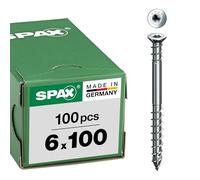 Spax International Vis de réglage 6 x 100 mm T-STAR plus T30 tête plate 4CUT WIROX Lot 100