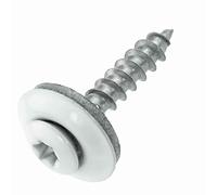 Lot de 100 vis étanches en acier inoxydable A2 avec rondelle d'étanchéité EPDM 15 mm - 4,5 x 25 mm - Blanc RAL 9010 TX20