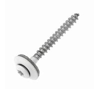 Lot de 100 vis Spengler en acier inoxydable A2 avec rondelle d'étanchéité EPDM 15 mm - 4,5 x 60 mm - blanc RAL 9010 TX20