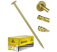 CT Lot de 100 vis à tête disque, à bois avec tête disque, jaunes, galvanisées Torx TX (6,0 x 120 mm)