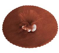 Lot de 100 voiles de tulle organza ronds pour sachet de bonbons, dragées marron