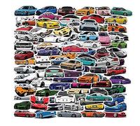 Lot de 100 Voiture JDM autocollants en vinyle mignons pour bouteille d'eau, ordinateur portable, téléphone, bagages, autocollants de planche à roulettes pour adultes adolescents filles enfants