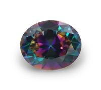 Lot de 100 zircones cubiques ovales - 3 x 5-10 x 12 mm - Pour la fabrication de bijoux - Placage - Mélange de couleurs - 5 x 7 mm