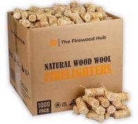 Lot de 1000 allume-feux naturels - Bois et cire, longue durée de combustion jusqu'à 10 minutes, idéal pour les poêles à bois, barbecues, cheminées et feux de camp