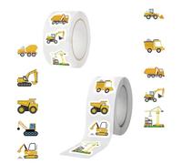 Lot de 1000 Autocollants de Chantier pour Camion Autocollants 10 Motifs de Véhicules pour Enfants Gommettes Excavator Car Récompense pour Carnets Journaux