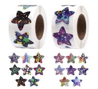 Lot de 1000 Autocollants Étoiles, 2,5x2,5cm Multicolores Holographiques Brillants Autocollants Étoiles à Paillettes Auto-Adhésifs pour Fournitures pour Enseignants et Enfants
