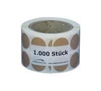 Lot de 1000 autocollants ronds en papier kraft - Diamètre : 20, 30, 40, 50, 60, 80 et 100 mm - Rectangulaires - 50 x 50, 75 x 50 et 100 x 50 mm - Étiquettes autocollantes pour écrire - Marron