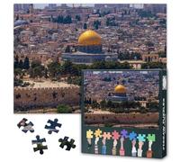 Lot de 1000 blocs pour adultes avec puzzle de Jérusalem, puzzle de mosquée Al-Aqsa, puzzle du Mont du Temple, puzzle ou jouets pour amis plus âgés, 50 x 70 cm