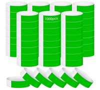 Lot de 1000 bracelets d'entrée de festival, étanches, en papier fluo pour événements, multicolores, pour fête, festival de musique, concert, concours (vert)