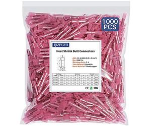 Lot de 1000 connecteurs thermorétractables rouges de qualité marine 22-16 AWG - Connecteurs électriques étanches pour câblage de bateau et camion