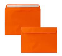 Lot de 1000 enveloppes - DIN C5 - Orange - 16,2 x 22,9 cm - Fermeture adhésive - Enveloppes élégantes pour grandes invitations et cartes pour un anniversaire ou un mariage