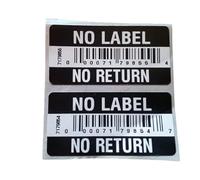 Lot de 1000 étiquettes de sécurité inviolables blanches « No Label No Return »