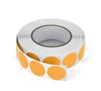 Lot de 1000 étiquettes rondes oranges de 19 mm avec code couleur imperméable et amovible