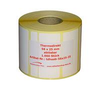 Lot de 1000 étiquettes thermiques sur rouleau - 56 x 25 mm - Manchon de 25 mm - Amovible