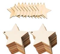 Lot de 1000 étoiles décoratives en bois vierges - Décoration de sapin de Noël - Étoiles en bois - Étoiles en bois - Étoiles décoratives pour bricolage - Décoration de remorque - Dessous de verre en