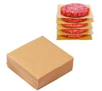 Lot de 1000 Feuilles de Papier Antiadhésif pour Presse à Steak Haché - ∅ 11 cm, Parfait pour la Préparation de Steaks Hachés et Burgers, Cuisson Propre et Sans Collage (Marron carre)