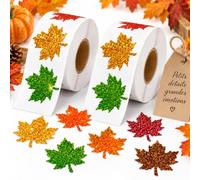 Lot de 1000 gommettes automne, stickers automne feuilles brillantes | Stickers automne, rouleaux pvc de 6 cm pour votre décoration automne et cartes, décoration de fête d'automne pour fenêtres