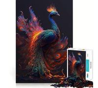 Lot de 1000 magnifiques puzzles de paon avec des pièces sur mesure, un jeu cognitif qui invite au jeu et offre une expérience de puzzle de Noël confortable (38 x 52 cm)
