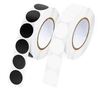 Lot de 1000 pastilles adhésives noires, rondes, autocollantes de 19 mm, autocollants ronds, à points, et 1000 pastilles adhésives blanches de 19 mm, pour bureau, maison, école, bricolage